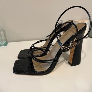 Lemonade Black Strappy Heels